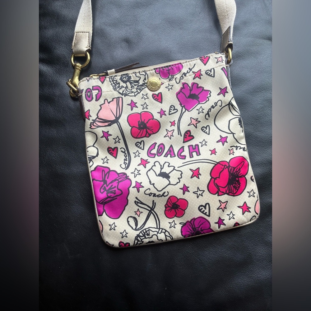 Coach Floral Crossbody Bag - Pink and Cream